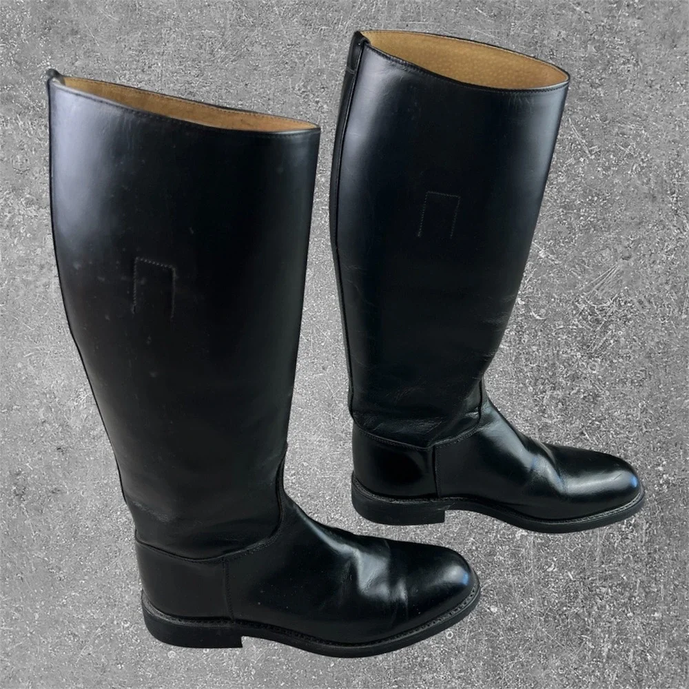 Bates Floataways Tall Leather‎ Boots Mens 8 E Black Military Uniform Riding USA